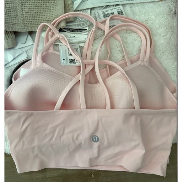 Lululemon Like a Cloud Bra Longline B/C Cup Strawberry Milkshake Pink - Picture 7 of 7